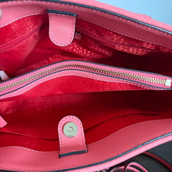 Kate Spade Romy Newbury Lane Caning Bag Crossbody Coral Leather Tote with Wallet - Picture 12 of 12